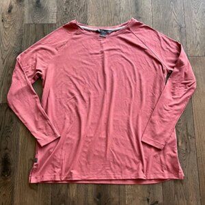 Free Fly Bamboo Long Sleeve Crewneck Shirt Size XS Mauve Coral Pink Women's